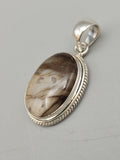 Canadian Petrified Wood Pendant Set in .925 Sterling Silver