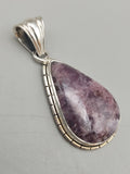 Canadian Rossmanite Tourmaline Pendant Set in .925 Sterling Silver