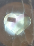 Rainbow Fluorite Heart Carving