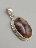 Canadian Petrified Wood Pendant Set in .925 Sterling Silver
