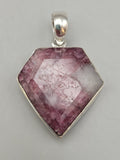 Canadian Rossmanite Tourmaline Pendant Set in .925 Sterling Silver