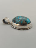 Iranian Turquoise Sterling Silver Pendant