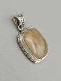 Canadian Petrified Wood Pendant Set in .925 Sterling Silver