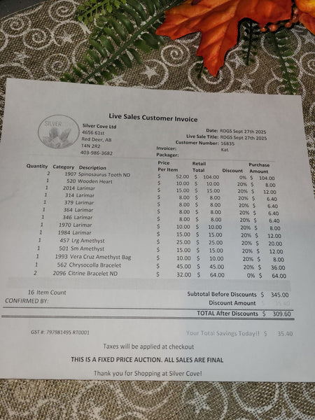 16835 RDGS September 27th 2025 Live