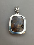 Canadian Staurolite And Garnet Pendant Set in .925 Sterling Silver