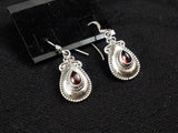 Garnet Sterling Silver Earrings (780)