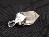 Clear Quartz Point Pendant Silver Foil
