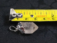 Clear Quartz Point Pendant Silver Foil