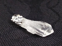 Clear Quartz Point Pendant Silver Foil