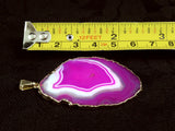 Magenta Agate Slice Pendant