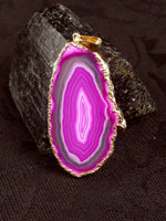 Magenta Agate Slice Pendant