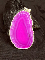 Magenta Agate Slice Pendant