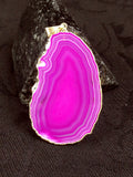 Magenta Agate Slice Pendant