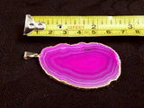 Magenta Agate Slice Pendant