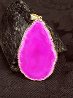 Magenta Agate Slice Pendant