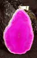 Magenta Agate Slice Pendant