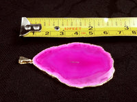 Magenta Agate Slice Pendant