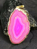 Magenta Agate Slice Pendant