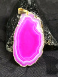 Magenta Agate Slice Pendant