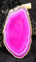 Magenta Agate Slice Pendant