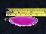 Magenta Agate Slice Pendant