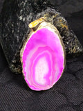 Magenta Agate Slice Pendant