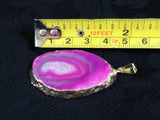 Magenta Agate Slice Pendant