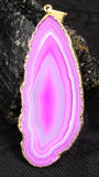 Magenta Agate Slice Pendant