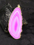 Magenta Agate Slice Pendant