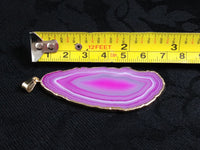 Magenta Agate Slice Pendant