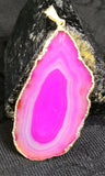 Magenta Agate Slice Pendant