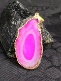 Magenta Agate Slice Pendant