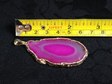 Magenta Agate Slice Pendant