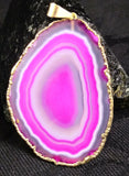 Magenta Agate Slice Pendant