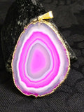 Magenta Agate Slice Pendant