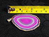 Magenta Agate Slice Pendant