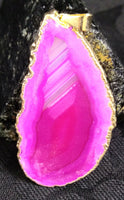 Magenta Agate Slice Pendant