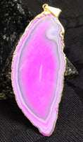 Magenta Agate Slice Pendant