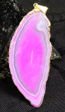 Magenta Agate Slice Pendant