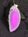 Magenta Agate Slice Pendant