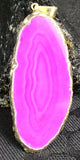 Magenta Agate Slice Pendant