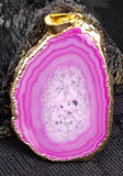 Magenta Agate Slice Pendant