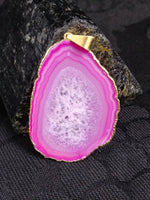 Magenta Agate Slice Pendant