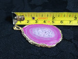 Magenta Agate Slice Pendant