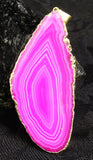 Magenta Agate Slice Pendant