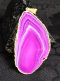 Magenta Agate Slice Pendant