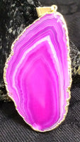 Magenta Agate Slice Pendant