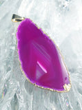 Magenta Agate Slice Pendant