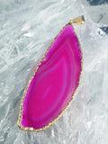 Magenta Agate Slice Pendant