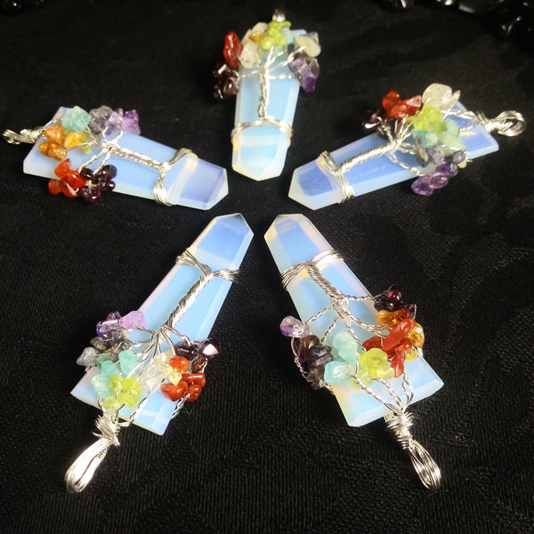 Opalite Chakra Tree Pendant